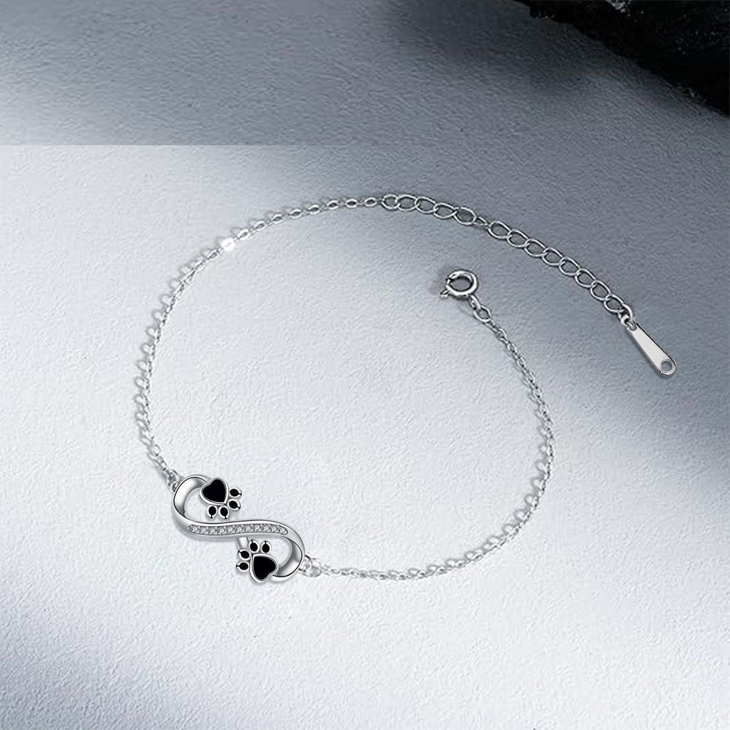 Pulseira Pata de Animal com Pendente Infinito e Zircónias