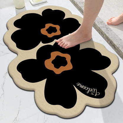 Flower Shaped Diatom Mud Floor Mat – Moisture Absorbent, Non-Slip, Indoor