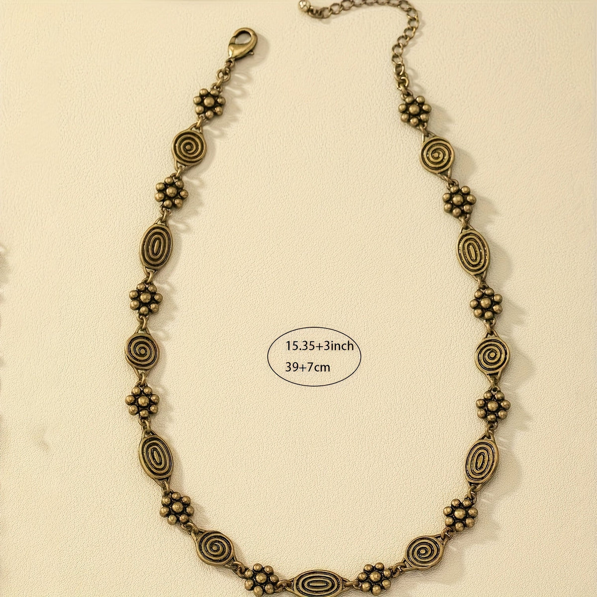 Bohemian Floral Swirl Short Choker Necklace