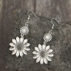 Vintage Bohemian Sunflower Drop Earrings