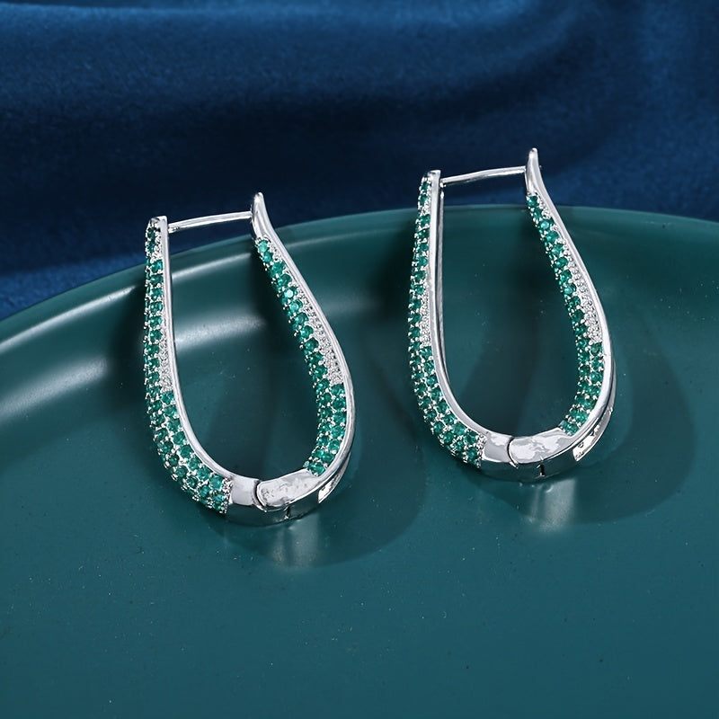 Cubic Synthetic Zirconia Hoop Earrings in Six Styles