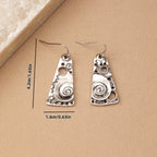 Bohemian Spiral Engraved Ethnic Drop Earrings
