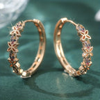 Bohemian Multicolour Zirconia Floral Butterfly Earrings
