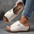 Platform Wedge Slide Sandals with Wide Front Strap