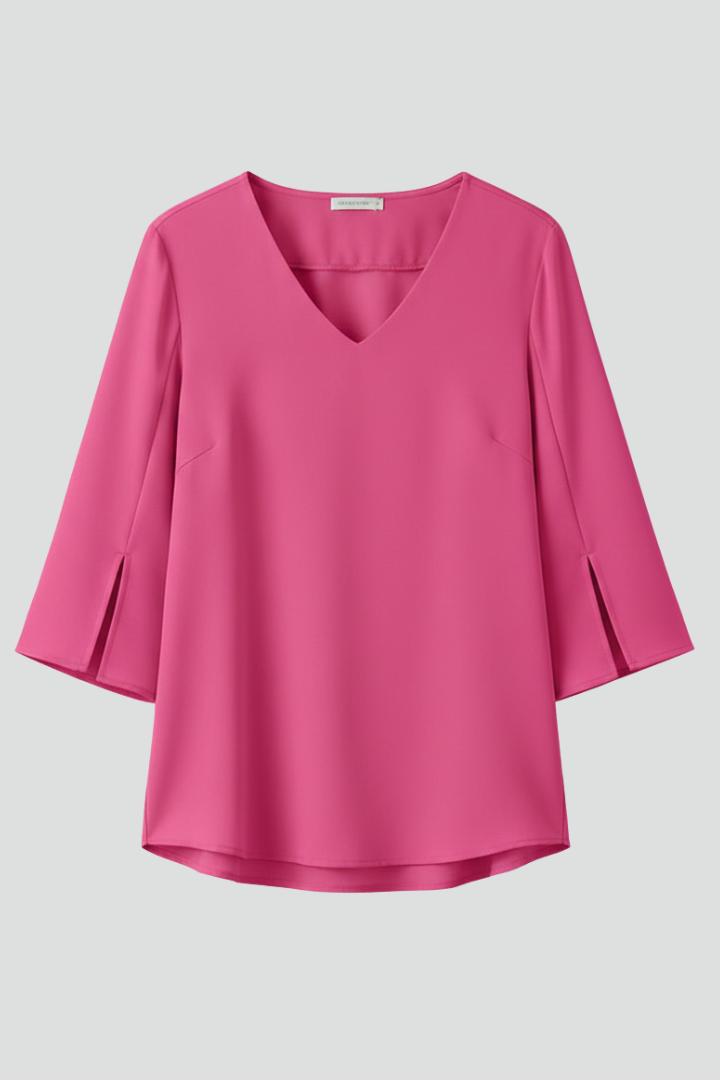 Felicity Women's V Neck 3/4 Sleeve Blouse