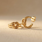 Vintage Boho Knotted Double Hoop Earrings