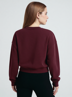 Brushed Fleece Sweatshirt with Crew Neck and Drop Shoulders