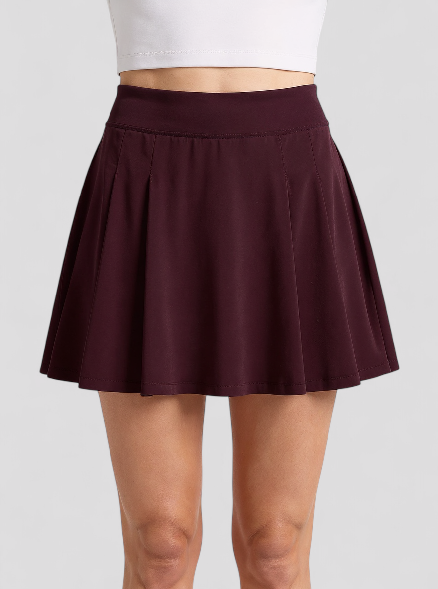 Geplooide zomerrok met elastische taille en binnenbroekje