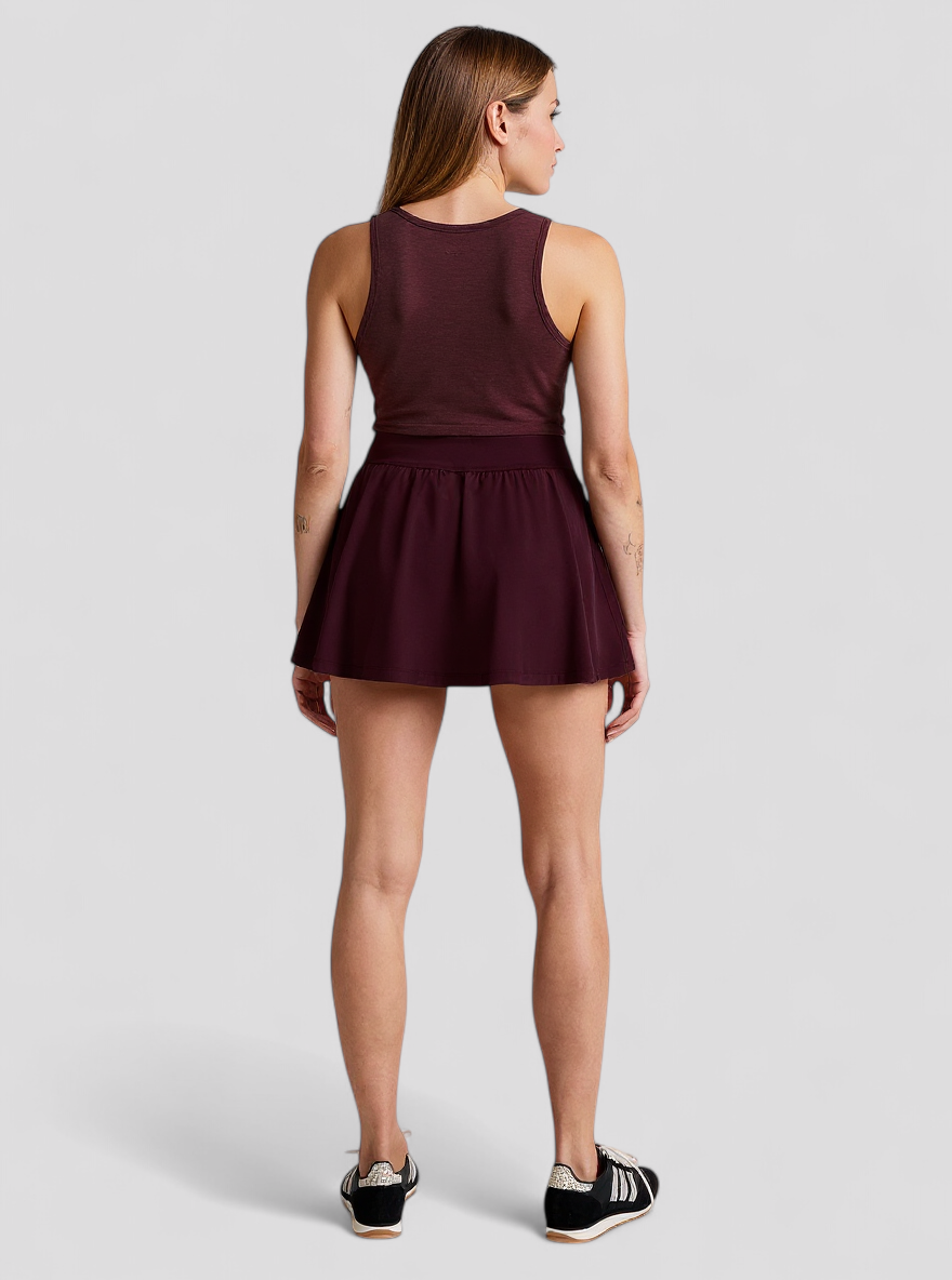 Geplooide zomerrok met elastische taille en binnenbroekje