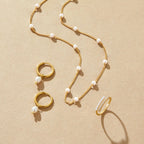 Freshwater Pearl Bar Hoop Earrings