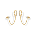 Gold-Tone Chain Ear Cuff Earrings