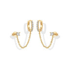 Gold-Tone Chain Ear Cuff Earrings