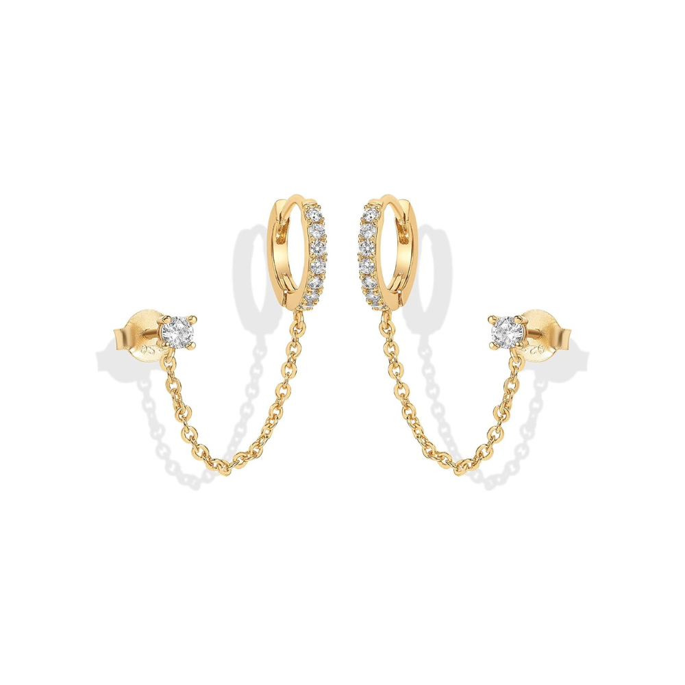 Gold-Tone Chain Ear Cuff Earrings