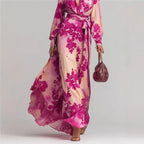 Floral Print Wrap Front Relaxed Maxi Dress