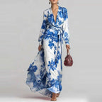 Floral Print Wrap Front Relaxed Maxi Dress
