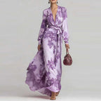Floral Print Wrap Front Relaxed Maxi Dress