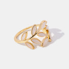 Leaf Band Ring in 18K Gold-Plated Brass