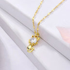 Vergulde kattenketting met zirkoon