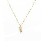 Vergulde kattenketting met zirkoon