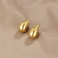 Gold-Tone Teardrop Stud Earrings