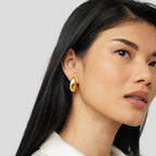 Gold-Tone Teardrop Stud Earrings