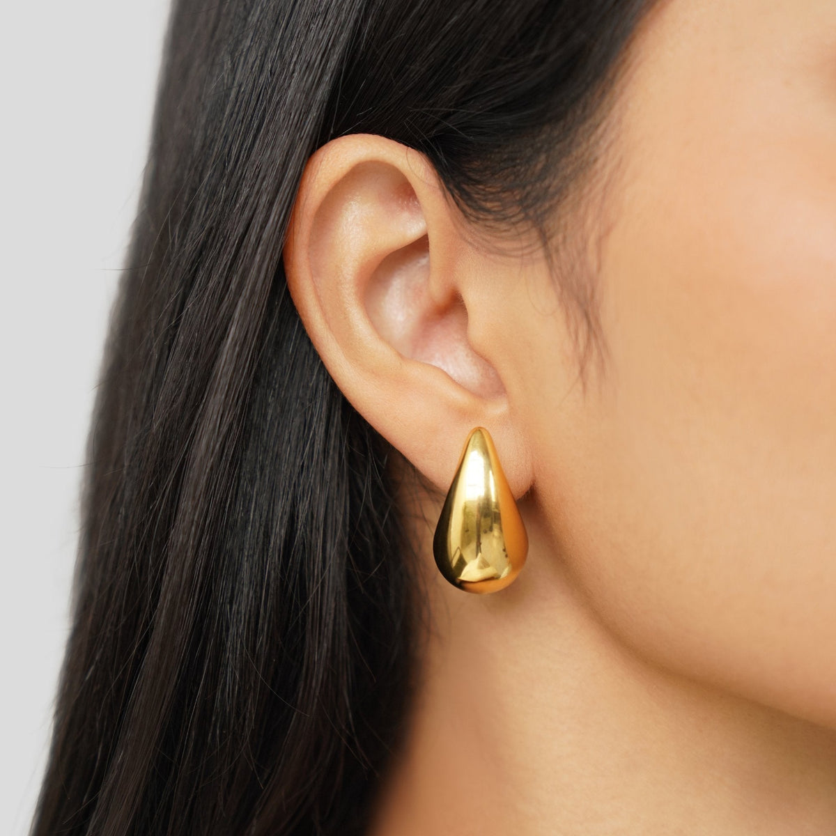 Gold-Tone Teardrop Stud Earrings