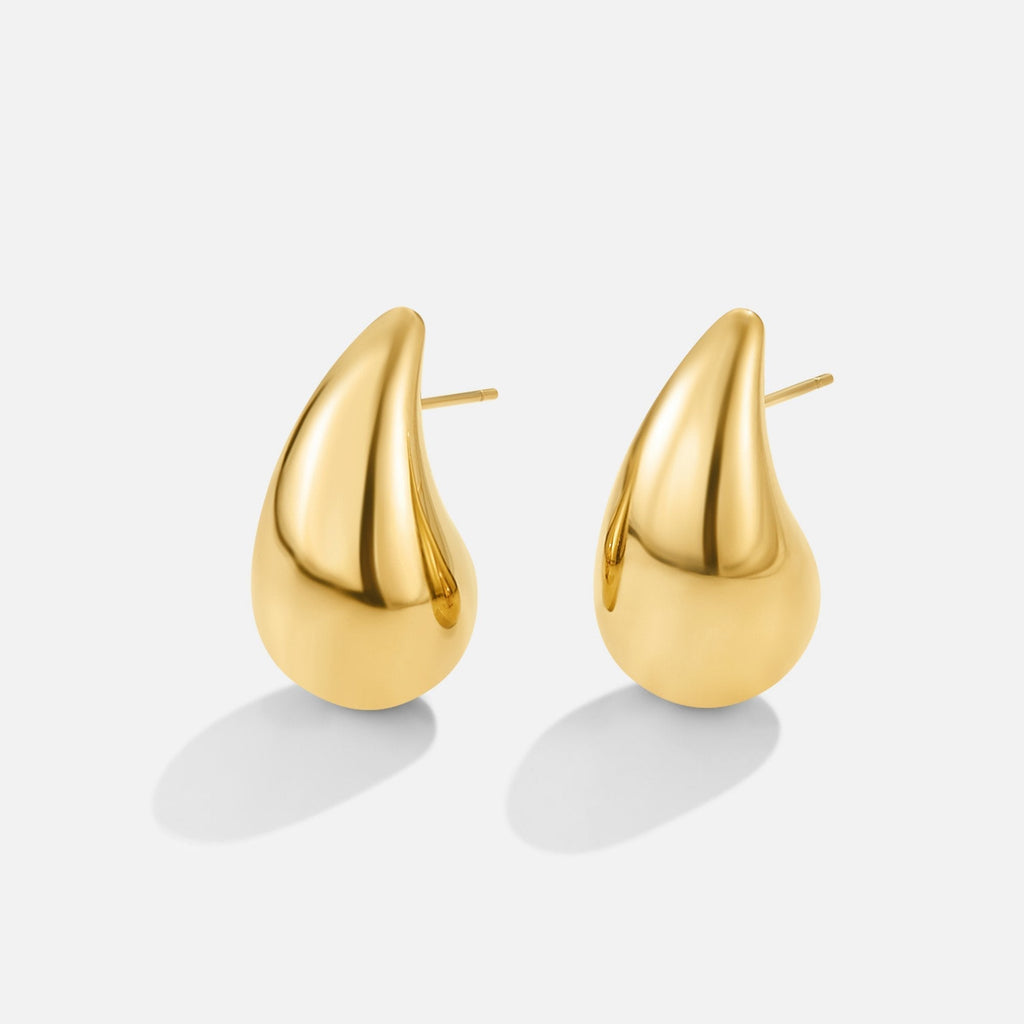 Gold-Tone Teardrop Stud Earrings