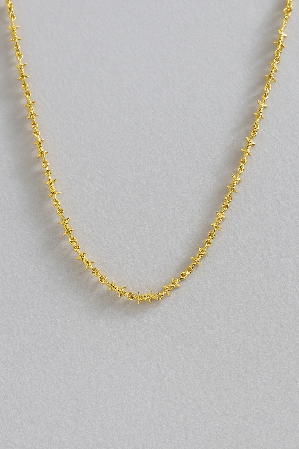 Twisted Wire Style Chain Necklace, Polished Metal