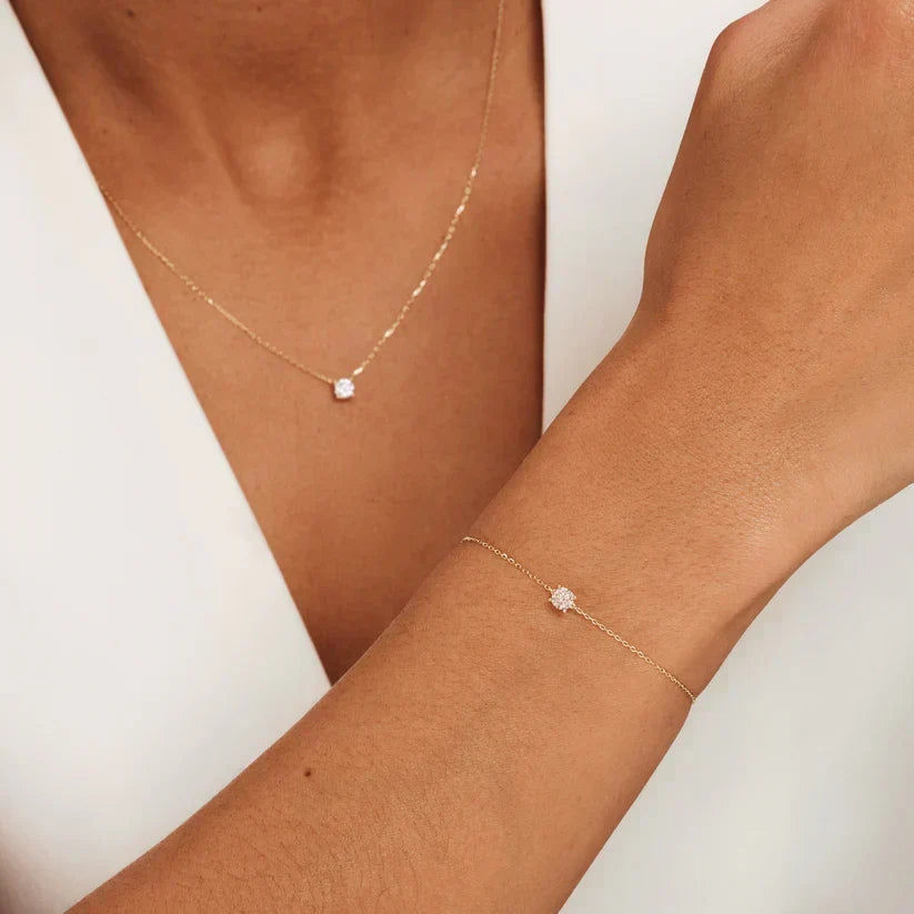 Zirconia Necklace and Bracelet Set