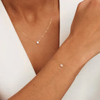 Zirconia Necklace and Bracelet Set