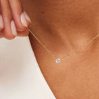 Ketting met moissanietsteen in drie metaaltinten