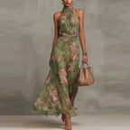 Floral Print Flowing Relaxed Maxi Dress