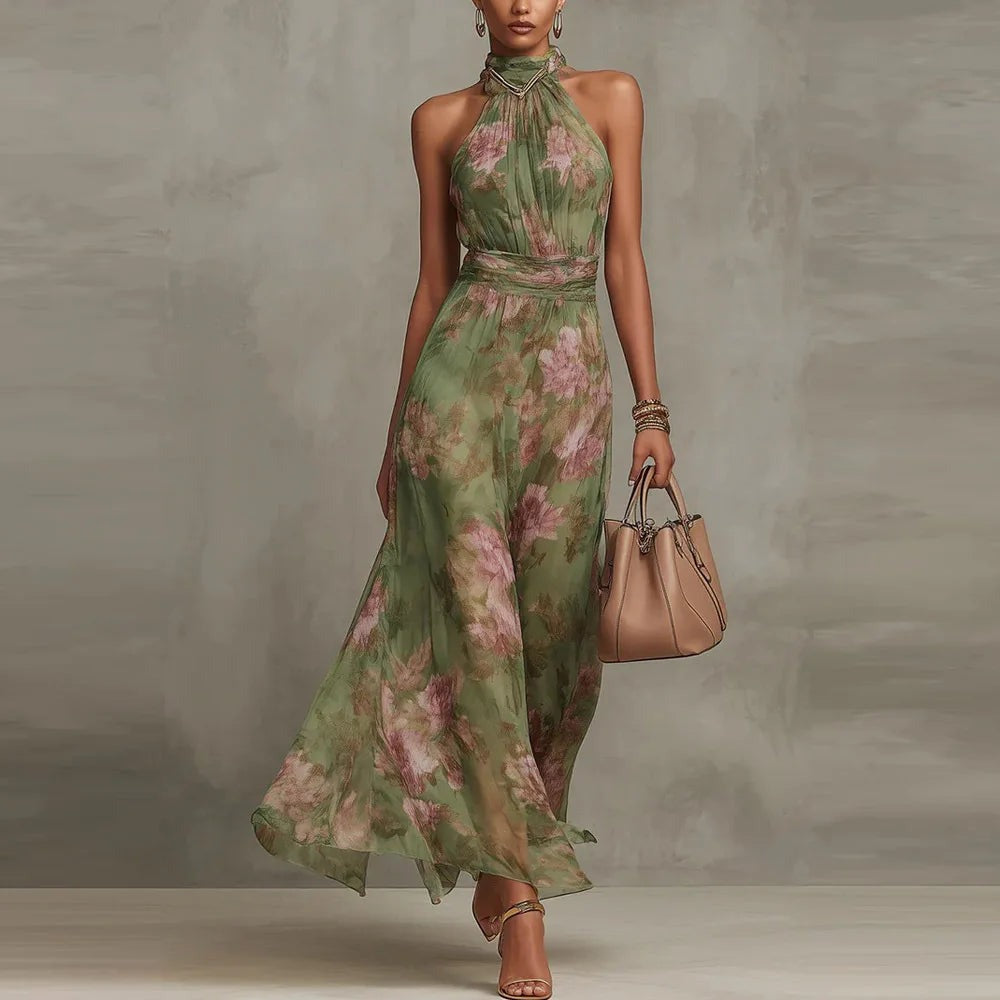 Floral Print Flowing Relaxed Maxi Dress