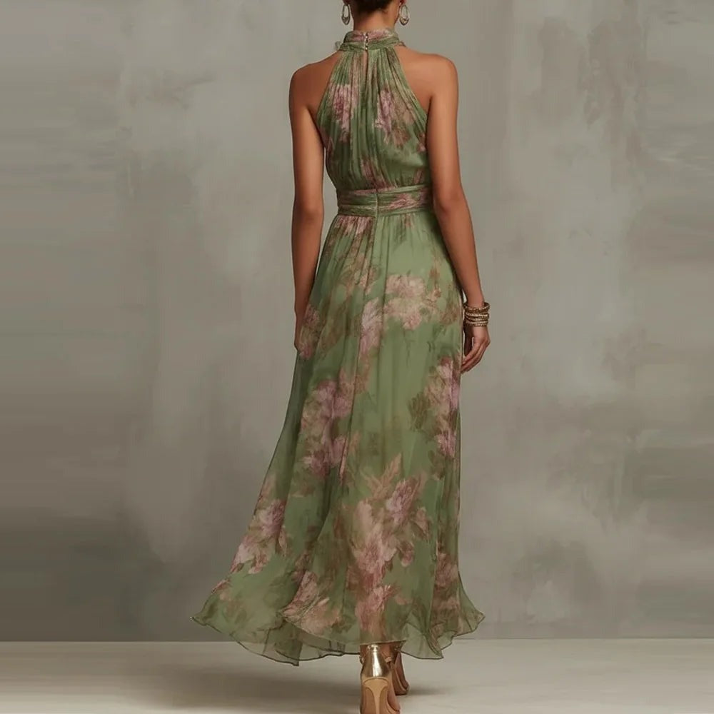Floral Print Flowing Relaxed Maxi Dress