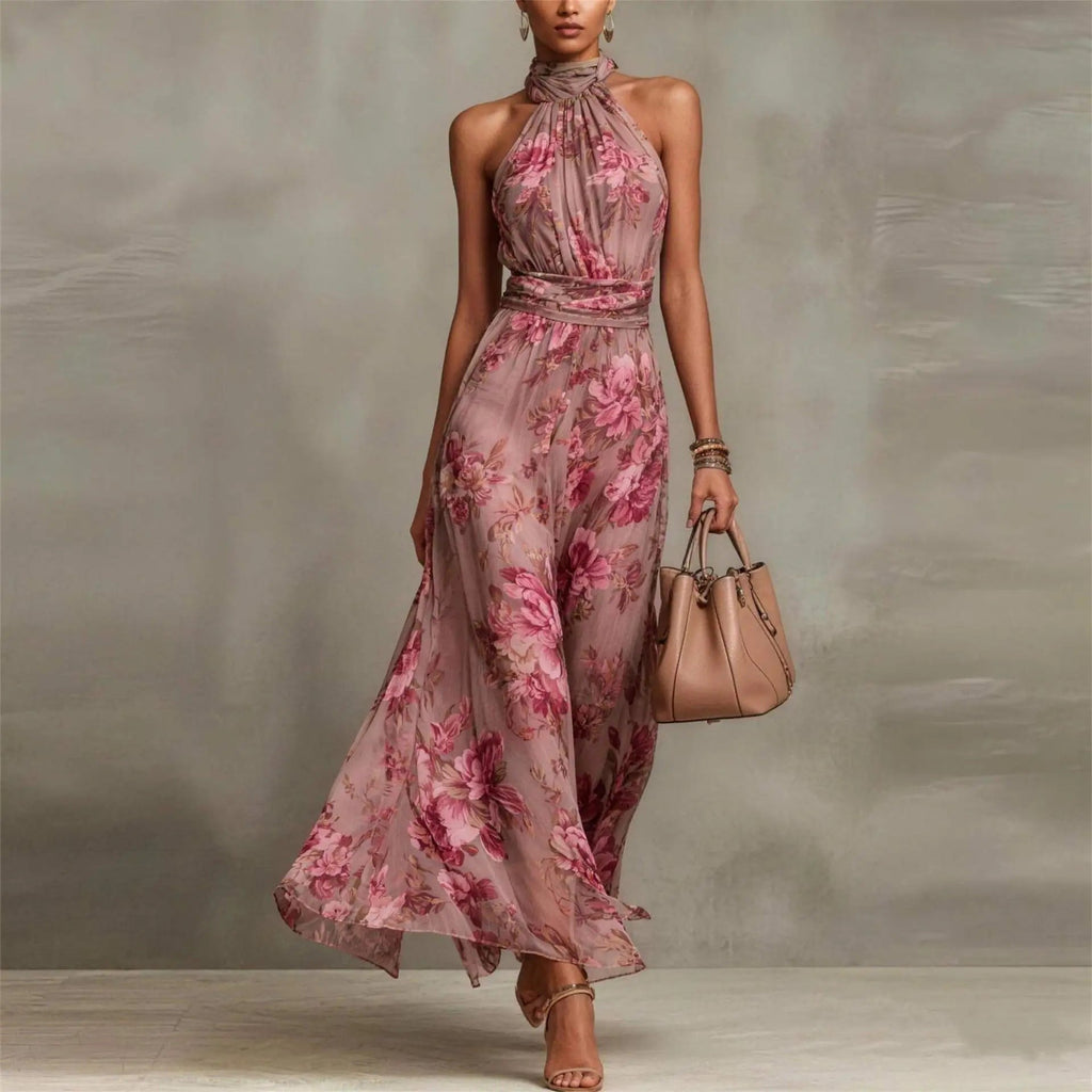 Floral Print Flowing Relaxed Maxi Dress