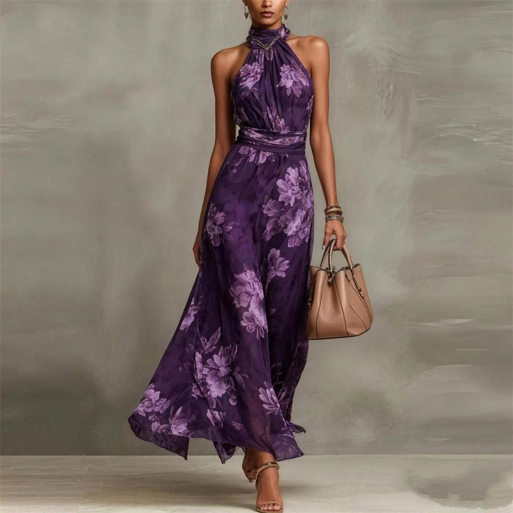 Floral Print Flowing Relaxed Maxi Dress