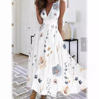 Floral Print Relaxed-Fit Flowing Summer Maxi Dress