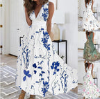 Floral Print Relaxed-Fit Flowing Summer Maxi Dress