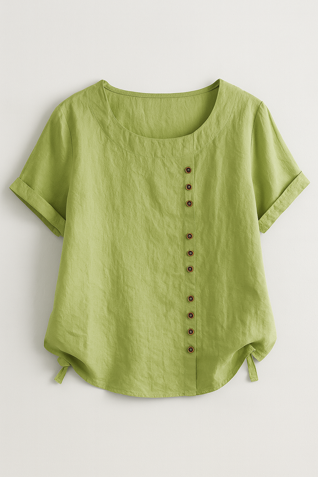 Linnen blouse met knoopsluiting en comfortabele pasvorm