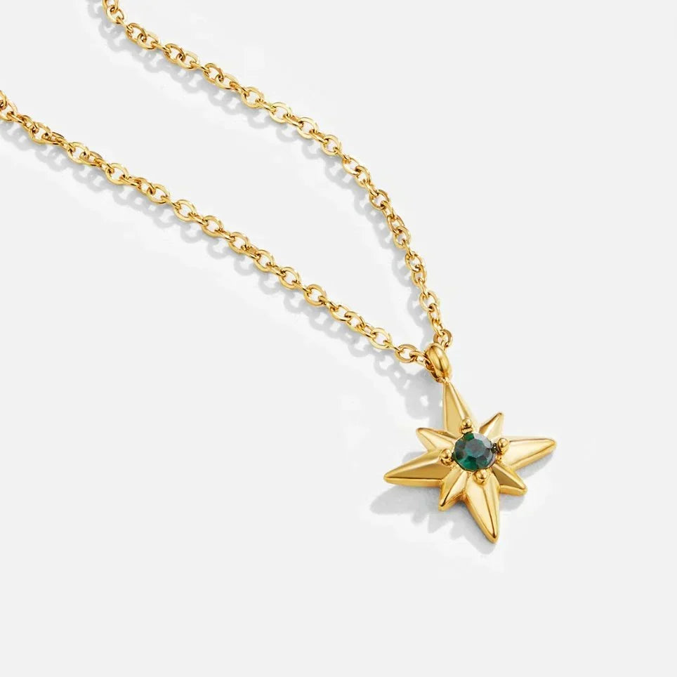 Hemelse edelsteenketting in goudkleur