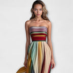 Strapless Pleated Relaxed Maxi Dress