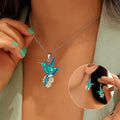 Hummingbird Necklace and Earrings Gift Set