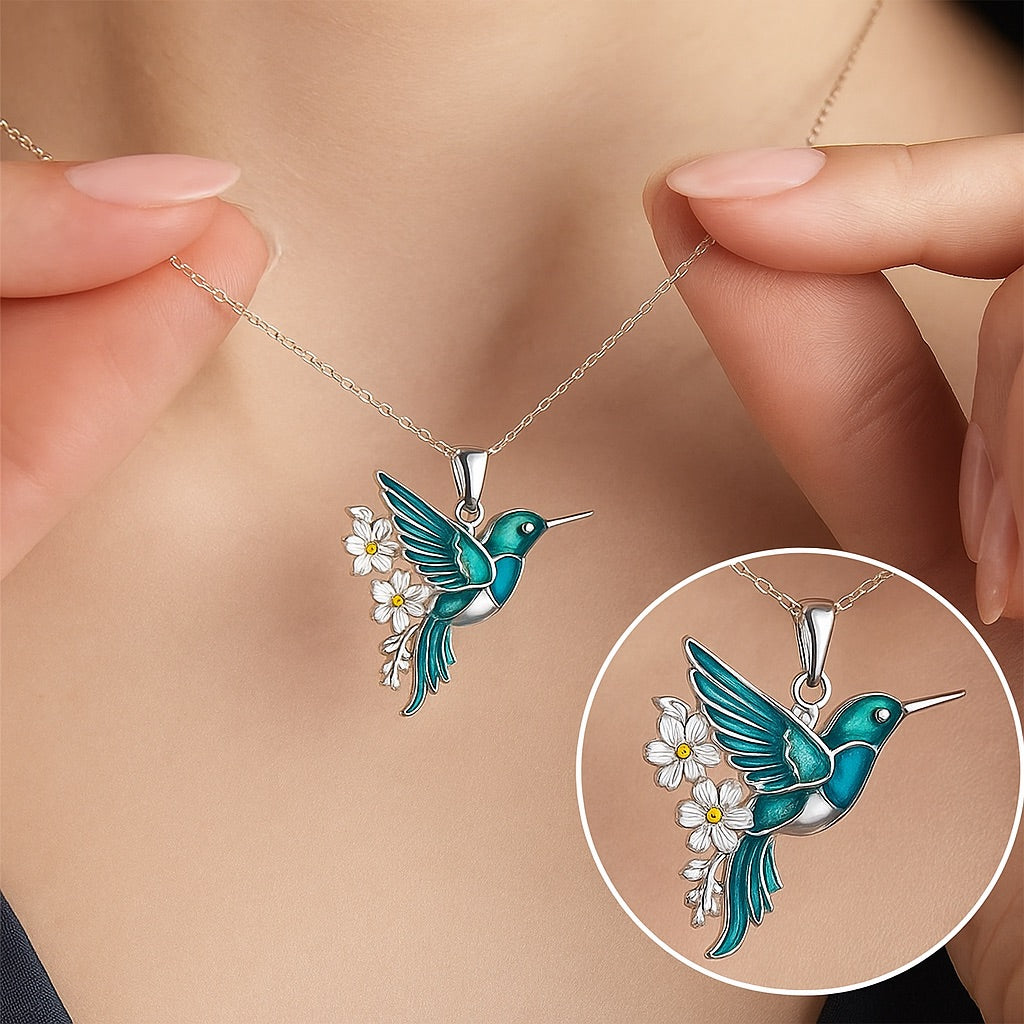 Hummingbird Necklace and Earrings Gift Set