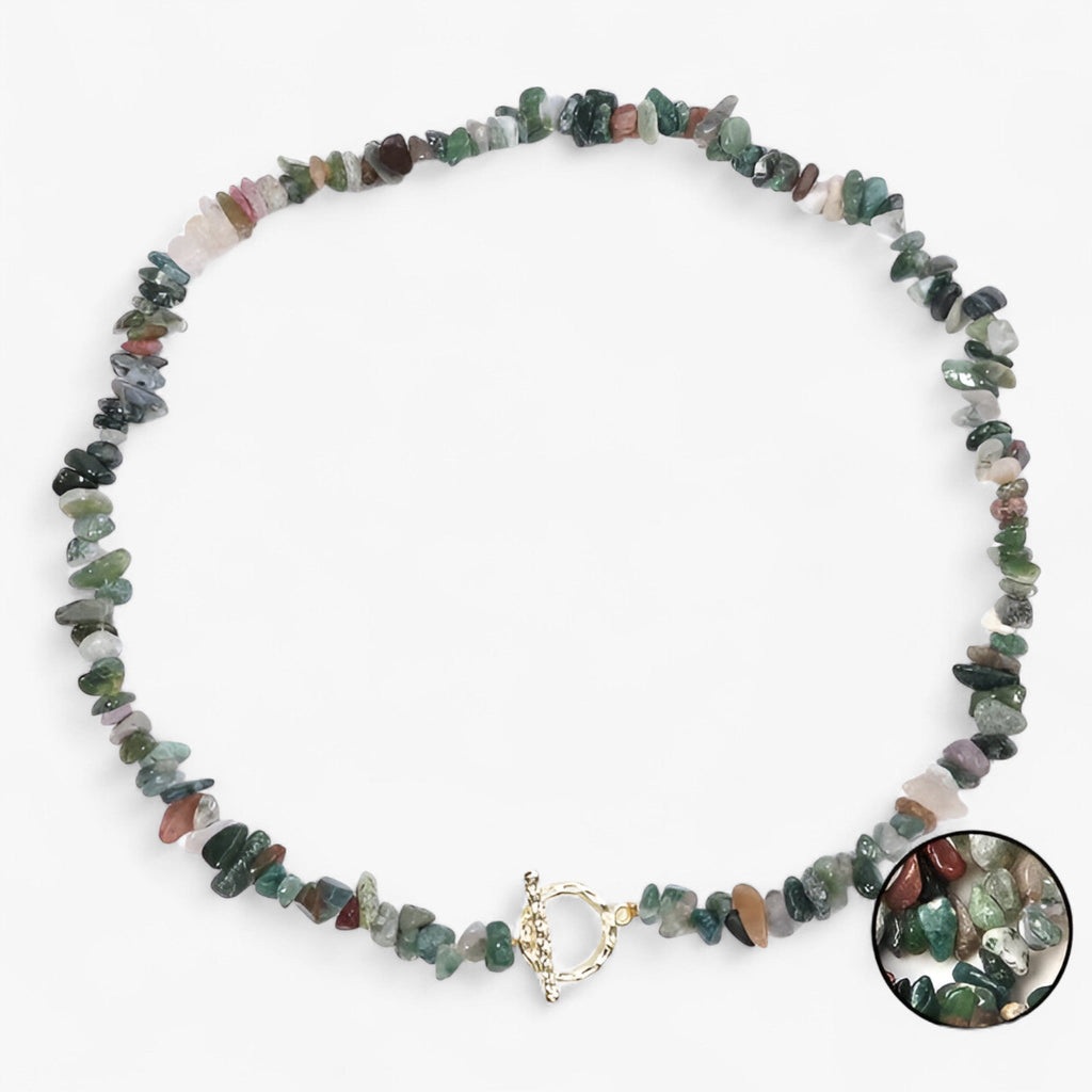 Bohemian Necklace with Natural Stone Beads