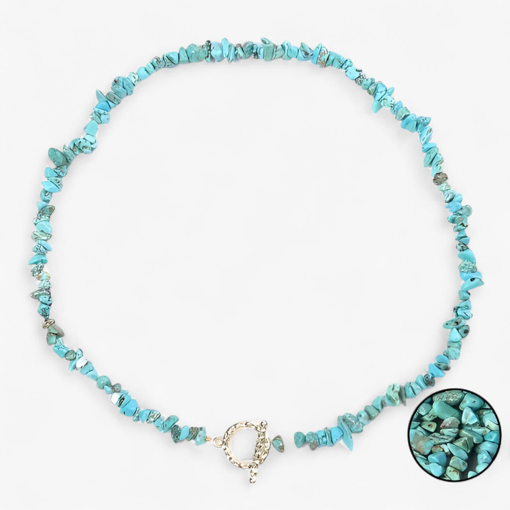 Bohemian Necklace with Natural Stone Beads