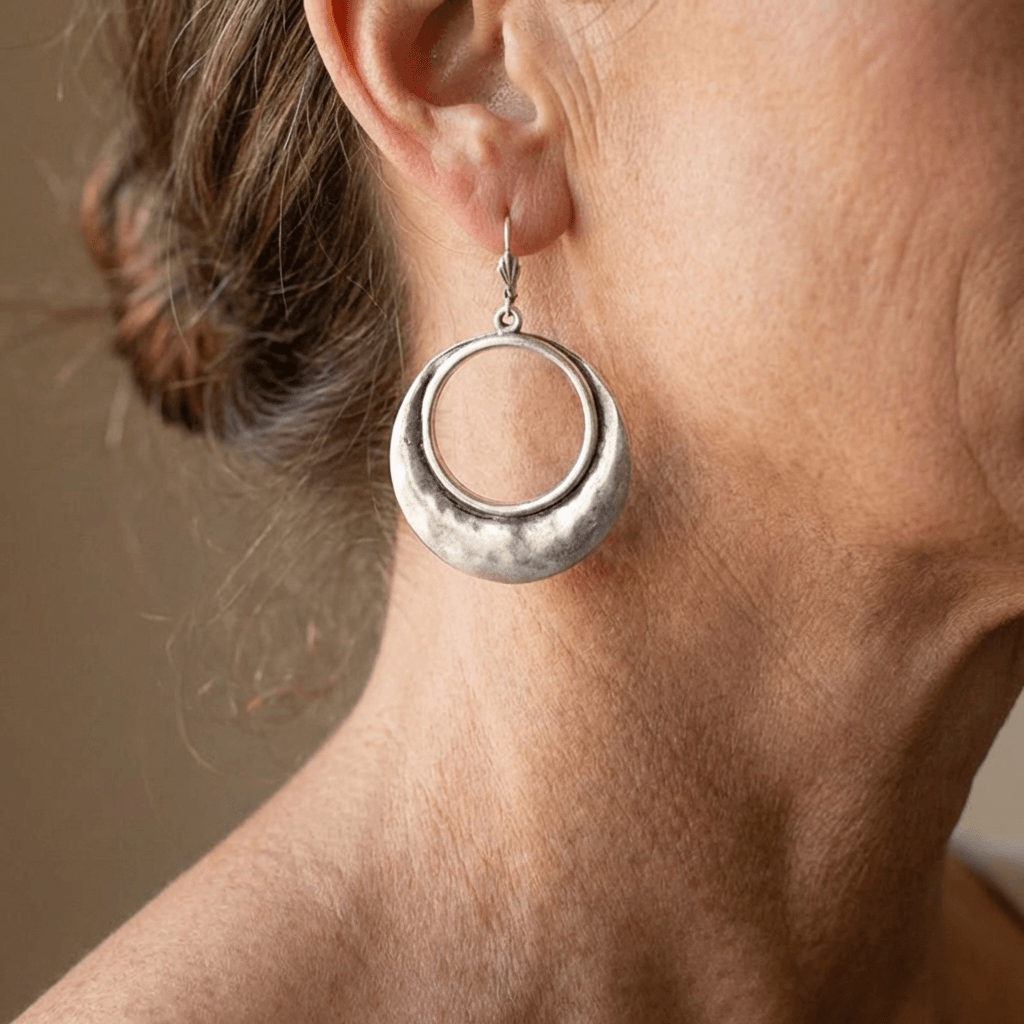 Bohemian Large Open Circle Tribal Hoop Earrings