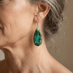 Bohemian Green Stone Teardrop Earrings