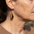 Water Drop Stone Earrings in Tiger's Eye or Quartz