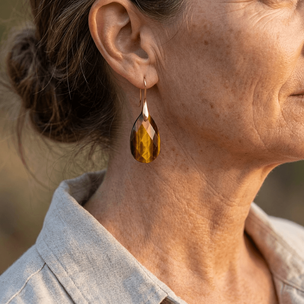 Bohemian Tiger's Eye Drop Earrings
