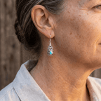 Vintage Boho Turquoise Filigree Teardrop Earrings